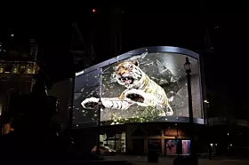 Ahead of the event, Samsung promoted the Galaxy range on 3-D billboards in cities around the world. [SAMSUNG ELECTRONICS]