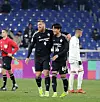 Ulsan HD's Seol Young-woo, right, celebrates with striker Martin Adam after an AFC Champions League match against Jeonbuk Hyundai Motors on March 12. [NEWS1]
