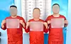 A group mugshot taken by Cambodian police of the three Chinese nationals charged with murdering 22-year-old Korean university student Park Min-ho. The photo was released by the Cambodian state news agency Agence Kampuchea Presse on Oct. 11. [NEWS1]