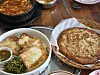 Pan-fried tofu in perilla oil and a pancake made out of soy pulp at Goduri [JIN EUN-SOO]