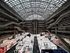 Aerial view of the booths at Art Taipei 2025 which ran from Oct. 24 to 27 at the Taipei World Trade Center in Taiwan. [TAIWAN ART GALLERY ASSOCIATION]